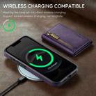 For iPhone 16e DG.MING M5 Series Zip RFID Multi Card Detachable Leather Phone Case(Purple) - 3