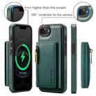 For iPhone 16e DG.MING M5 Series Zip RFID Multi Card Detachable Leather Phone Case(Green) - 2