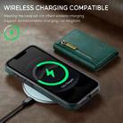 For iPhone 16e DG.MING M5 Series Zip RFID Multi Card Detachable Leather Phone Case(Green) - 3