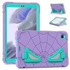 For Samsung Galaxy Tab A7 Lite T220 Spider Silicone Hybrid PC Shockproof Tablet Case(Purple Green) - 1