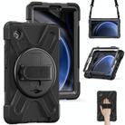 For Samsung Galaxy Tab A9 Rotary Handle Grab TPU + PC Tablet Case(Black) - 1