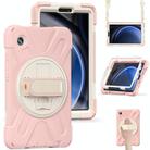 For Samsung Galaxy Tab A9 Rotary Handle Grab TPU + PC Tablet Case(Pink) - 1