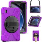 For Samsung Galaxy Tab A9 Rotary Handle Grab TPU + PC Tablet Case(Purple) - 1