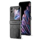 For OPPO Find N2 Flip Angel Wings Electroplated Frosted Phone Case(Black) - 1