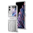 For OPPO Find N2 Flip Angel Wings Electroplated Frosted Phone Case(Silver) - 1