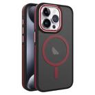 For iPhone 15 Pro Max Two-color Frosted MagSafe Magnetic Phone Case(Red) - 1