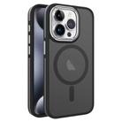 For iPhone 15 Pro Max Two-color Frosted MagSafe Magnetic Phone Case(Black) - 1