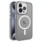 For iPhone 15 Pro Max Two-color Frosted MagSafe Magnetic Phone Case(Grey) - 1
