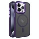 For iPhone 15 Pro Two-color Frosted MagSafe Magnetic Phone Case(Purple) - 1
