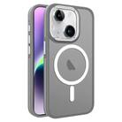 For iPhone 14 Plus Two-color Frosted MagSafe Magnetic Phone Case(Grey) - 1