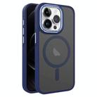 For iPhone 12 / 12 Pro Two-color Frosted MagSafe Magnetic Phone Case(Blue) - 1