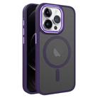 For iPhone 12 / 12 Pro Two-color Frosted MagSafe Magnetic Phone Case(Purple) - 1