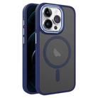 For iPhone 12 Pro Max Two-color Frosted MagSafe Magnetic Phone Case(Blue) - 1