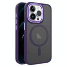 For iPhone 12 Pro Max Two-color Frosted MagSafe Magnetic Phone Case(Purple) - 1