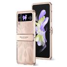 For Samsung Galaxy Z Flip4 5G Angel Wings Electroplated Frosted Phone Case(Rose Gold) - 1