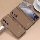 For Samsung Galaxy Z Fold5 Extraordinary Series Hinged Folding Full Phone Case with Pen Slot & Stylus(Coffee) - 1