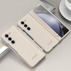 For Samsung Galaxy Z Fold5 Extraordinary Series Hinged Folding Full Phone Case with Pen Slot & Stylus(White) - 1