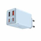 Baseus GaN6 Pro 65W USB-C / Type-Cx2 + USBx2 Gallium Nitride Fast Charger with 1m Type-C Cable, EU Plug(Blue) - 1