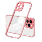 For iPhone 15 Pro Max 3 in 1 Clear TPU Color PC Frame Phone Case(Pink) - 1