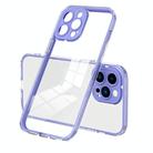For iPhone 15 Pro 3 in 1 Clear TPU Color PC Frame Phone Case(Purple) - 1