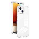 For iPhone 15 Plus 3 in 1 Clear TPU Color PC Frame Phone Case(White) - 1