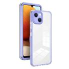 For iPhone 15 Plus 3 in 1 Clear TPU Color PC Frame Phone Case(Purple) - 1