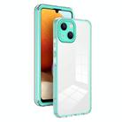For iPhone 15 3 in 1 Clear TPU Color PC Frame Phone Case(Light Green) - 1