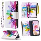 For LG K51 Colored Drawing Pattern Zipper Horizontal Flip Leather Case with Holder & Card Slots & Wallet(Sun Flower) - 1