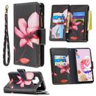 For LG K51 Colored Drawing Pattern Zipper Horizontal Flip Leather Case with Holder & Card Slots & Wallet(Lotus) - 1
