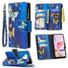 For LG K51 Colored Drawing Pattern Zipper Horizontal Flip Leather Case with Holder & Card Slots & Wallet(Gold Butterfly) - 1