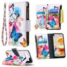 For LG K61 Colored Drawing Pattern Zipper Horizontal Flip Leather Case with Holder & Card Slots & Wallet(Two Butterflies) - 1