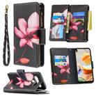 For LG K61 Colored Drawing Pattern Zipper Horizontal Flip Leather Case with Holder & Card Slots & Wallet(Lotus) - 1