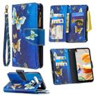 For LG K61 Colored Drawing Pattern Zipper Horizontal Flip Leather Case with Holder & Card Slots & Wallet(Gold Butterfly) - 1