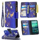 For Nokia 1.3 Colored Drawing Pattern Zipper Horizontal Flip Leather Case with Holder & Card Slots & Wallet(Purple Butterfly) - 1