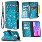 For Xiaomi Redmi 9 Colored Drawing Pattern Zipper Horizontal Flip Leather Case with Holder & Card Slots & Wallet(Plum Blossom) - 1