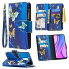 For Xiaomi Redmi 9 Colored Drawing Pattern Zipper Horizontal Flip Leather Case with Holder & Card Slots & Wallet(Gold Butterfly) - 1