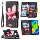 For Xiaomi Redmi Note 9 Colored Drawing Pattern Zipper Horizontal Flip Leather Case with Holder & Card Slots & Wallet(Lotus) - 1
