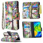 For Xiaomi Redmi Note 9 Colored Drawing Pattern Zipper Horizontal Flip Leather Case with Holder & Card Slots & Wallet(Tree) - 1