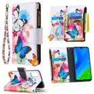 For Huawei P smart 2020 Colored Drawing Pattern Zipper Horizontal Flip Leather Case with Holder & Card Slots & Wallet(Two Butterflies) - 1