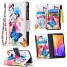 For Huawei Y5p Colored Drawing Pattern Zipper Horizontal Flip Leather Case with Holder & Card Slots & Wallet(Two Butterflies) - 1