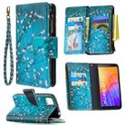 For Huawei Y5p Colored Drawing Pattern Zipper Horizontal Flip Leather Case with Holder & Card Slots & Wallet(Plum Blossom) - 1