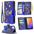 For Huawei Y5p Colored Drawing Pattern Zipper Horizontal Flip Leather Case with Holder & Card Slots & Wallet(Purple Butterfly) - 1