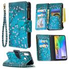 For Huawei Y6p Colored Drawing Pattern Zipper Horizontal Flip Leather Case with Holder & Card Slots & Wallet(Plum Blossom) - 1