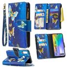 For Huawei Y6p Colored Drawing Pattern Zipper Horizontal Flip Leather Case with Holder & Card Slots & Wallet(Gold Butterfly) - 1