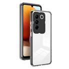 For vivo V27 3 in 1 Clear TPU Color PC Frame Phone Case(Black) - 1