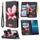 For Sony Xperia L4 Colored Drawing Pattern Zipper Horizontal Flip Leather Case with Holder & Card Slots & Wallet(Lotus) - 1