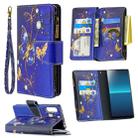 For Sony Xperia L4 Colored Drawing Pattern Zipper Horizontal Flip Leather Case with Holder & Card Slots & Wallet(Purple Butterfly) - 1