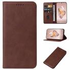 For OnePlus Ace 3 / 12R Magnetic Closure Leather Phone Case(Brown) - 1
