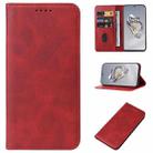 For OnePlus 12 Magnetic Closure Leather Phone Case(Red) - 1