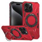 For iPhone 15 Pro MagSafe Magnetic Shockproof Phone Case with Ring Holder(Red) - 1